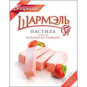 Udarnitsa Sharmel Strawberry And Cream Pastille 221g - Natural & Flavorful Russian Delight Candy With Fresh Fruit Aroma - 1 of 1
