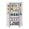SUXXAN 72"H Metal Storage Cabinet with Wheels and Pegboard, 4 Adjustable Shelves and Lockable Door for Garage,Required Assembly - 2 of 4