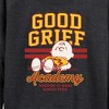 Women's - Peanuts - Good Grief Academy Lightweight French Terry Wide Neck Long Sleeve Shirt - 2 of 4