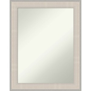 23"x29" Non-Beveled Cottage Wood Bathroom Wall Mirror White/Silver - Amanti Art: Modern Rectangle, Wall Mount, Wood Frame - 1 of 4