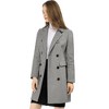 Allegra K Women's Elegant Notched Lapel Double Breasted Long Sleeve Winter Overcoat - 3 of 4