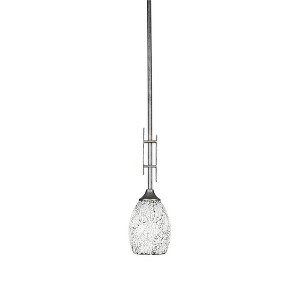Toltec Lighting Uptowne 1 - Light Pendant in  Aged Silver with 5" Black Fusion Shade - 1 of 1