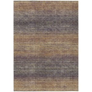 Eggplant And Brown Geometric Washable Indoor Outdoor Area Rug - 1 of 4