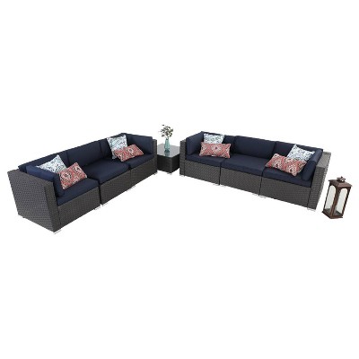 7pc Low-Back Rattan Conversation Set - Captiva Designs