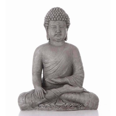 16" Polyresin Sitting Buddha Outdoor Zen Statue Gray - Hi-Line Gift