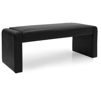 Kaiaty 47"  Faux Leather Bedroom Waterfall Benches-The Pop Maison
