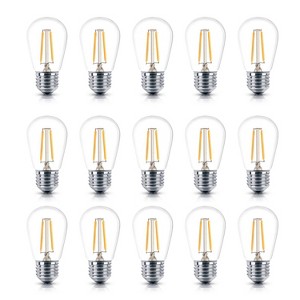 Brightech AmbiencePro 15-Pack 2 W 3000K S14 Dimmable E26 LED Vintage Edison LED Light Bulbs - 1 of 4