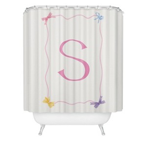 Deny Designs April Lane Art Simple Bow Monogram Shower Curtain - 1 of 3