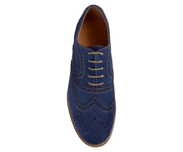 Men's Vance Co. Lantz Faux Suede Lace-up Oxford Dress Shoes - Blue 7