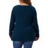 Agnes Orinda Women's Plus Size Long Sleeve V-Neck Decorative Buttons Soft Stretch Knit Blouses - 4 of 4