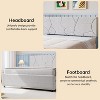 Trundle Bed Twin, Full/Queen Upholstered Platform Bed Frame, Pull Out Bed with Headboard, Wood Slat Support, for Bedroom, Living Room, Guest Room - 4 of 4
