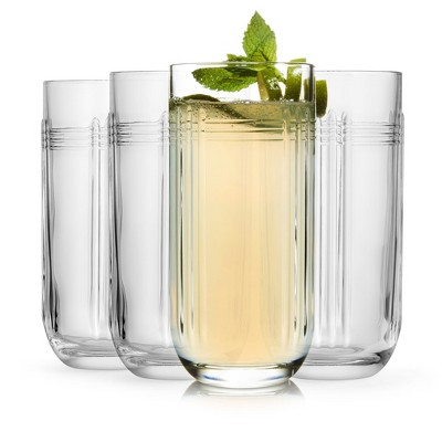 Libbey The Gats Highball Drinking Glasses, 12 ounce, Set of 4