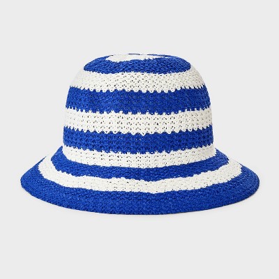 Girls' Striped Bucket Hat - Cat & Jack™ Blue/White