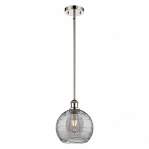 Athens Deco Swirl - 1 Light Stem Hung Mini Pendant In Industrial Style-10 Inches Tall and 8 Inches Wide - 1 of 1