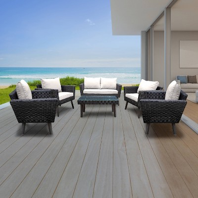 Kotka 6pc Rattan Wicker Outdoor Patio Sofa Seating Set with Cushions - DUKAP