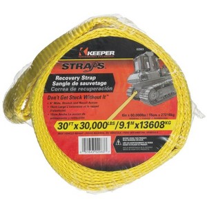 Keeper 6 in. W X 30 ft. L Yellow Vehicle Recovery Strap 30000 lb 1 pk - 1 of 1
