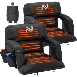 DoCred Heated Stadium Seat Bleacher Seat with Back & Arm Support, Portable 6 Reclinng Positions Stadium Seating for Bleachers - 1 of 4