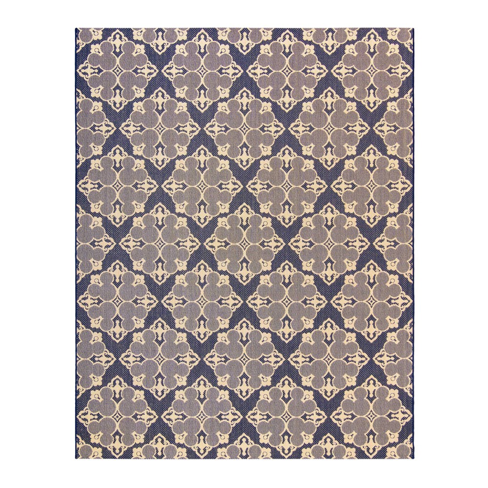 8'x10' Mickey Mouse & Friends Medallion Outdoor Rug Navy