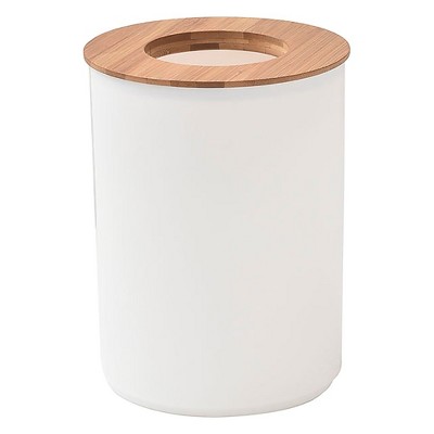 Evideco French Home Goods Bathroom Trash Can Padang Bamboo Top 1.3 Gal