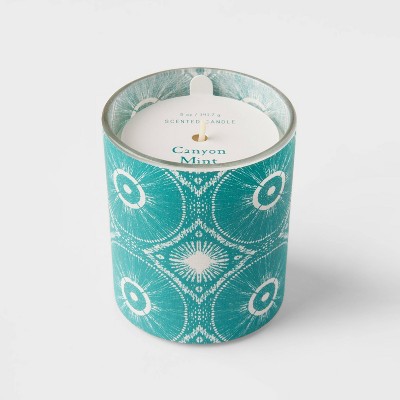 5oz Global Paper Wrapped Glass Canyon Mint Candle - Opalhouse™