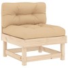 vidaXL 4 Piece Patio Lounge Set with Cushions Solid Wood - Natural Pine - 4 of 4