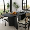 67" Farmhouse Large Oval Brown Dining Table for 4-6 People with V-Shaped Legs for Dining Room and Living Room - 3 of 4