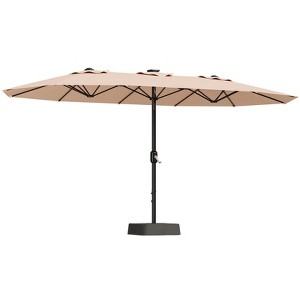 Garvee 15FT Rectangular Patio Umbrella with Base Included - Large Patio Umbrella with Crank Handle, UV Protection for Outdoor Market - 1 of 4
