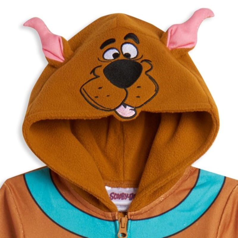 Scooby-Doo Fleece Zip Up Cosplay Pajama Coverall Toddler , 4 of 10