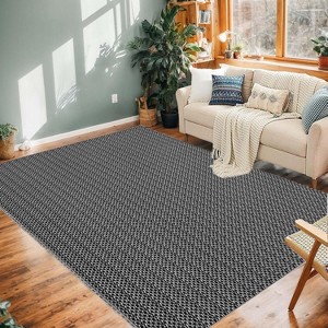 Printed Area Rug, Realistic Braided-Look Textured Rugs, Machine Washable Non-Slip Indoor Carpet for Living Room, Bedroom - 1 of 4