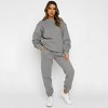 Mocamel Women's Solid Color Simple Tracksuit， Loose Fit Long Sleeve Top and Pants Set - 3 of 4