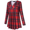 Plus Size Women's V-Neck Long Sleeve T-Shirt with Ruffle Detail Stretchy Soft Printed Blouse Fall Winter Tops XL to 5XL - 2 of 4