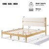 Christopher Knight Home Groth Modern Rubberwood Fleece Upholstered Bed - 3 of 4