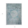 Teal Blue Aqua And Gray Oriental Washable Indoor Outdoor Area Rug - 3 of 4