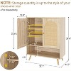 Rattan Shoe Cabinet with Doors, 4-Tier Shoe Storage Cabinet for Entryway, Shoe Rack Organizer Cabinet with Woven Rattan Doors and Adjustable Shelves - 2 of 4