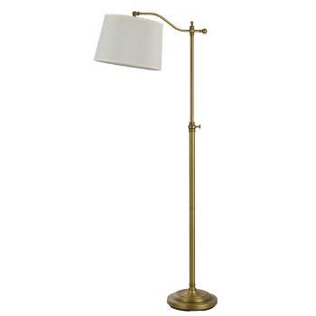 52" x 62.5" Adjustable Height Wilmington Metal Floor Lamp Antique Brass - Cal Lighting