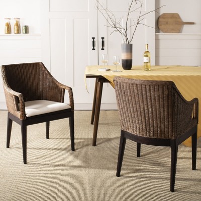 Coastal Spain Inspired White Cotton Cushioned Rattan Arm Chair