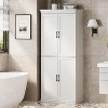 70" Tall Kitchen Pantry Cabinet with 4 Doors and 3 Adjustable Shelves, Freestanding Cupboard, Modern Storage Cabinet for Bathroom, Dining Room - 3 of 4