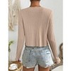 Women's Casual Tie-Front Cardigan - Lightweight Long Sleeve Knit Sweater with Chest Tie Detail - 4 of 4