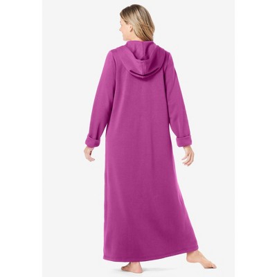 Heather Charcoal Long Hooded Fleece Sweatshirt Robe