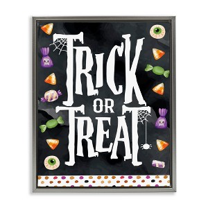 Stupell Industries Trick Or Treat Halloween Candy Floating Frame Canvas Art - 1 of 4