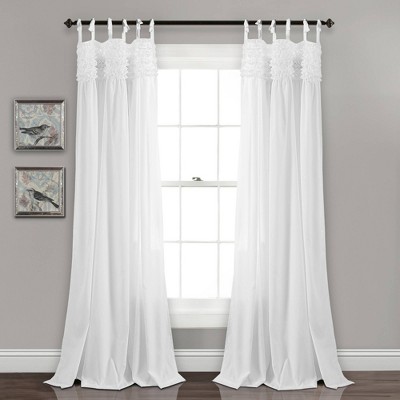 Set of 2 40"x84" Lydia Ruffle Window Curtain Panels - Lush Décor