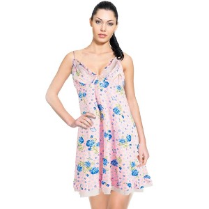 JEFFRICO Womens Sleeveless Nightgowns Sleepwear Soft Pajama Dress Nightshirts - 1 of 4