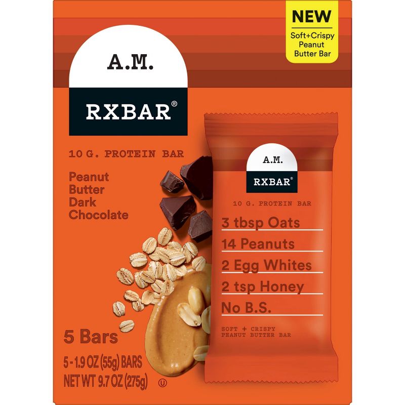 RXBAR A.M. Chocolate Peanut Butter Protein Bars - 5ct/9.7oz, 3 of 7