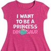 Girls' - Instant Message - I Want To Be A Dinosaur -Not Princess Fit & Flair Cap Sleeve Graphic Dress - 2 of 4
