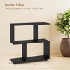 Costway 2 PCS 2-Tier Bookshelf Free Standing Wooden Display S-Shaped Shelf Storage Rack Black/Brown - 3 of 4