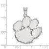 Black Bow Jewelry 14k White Gold Clemson Tigers NCAA Extra Large Pendant - 2 of 3