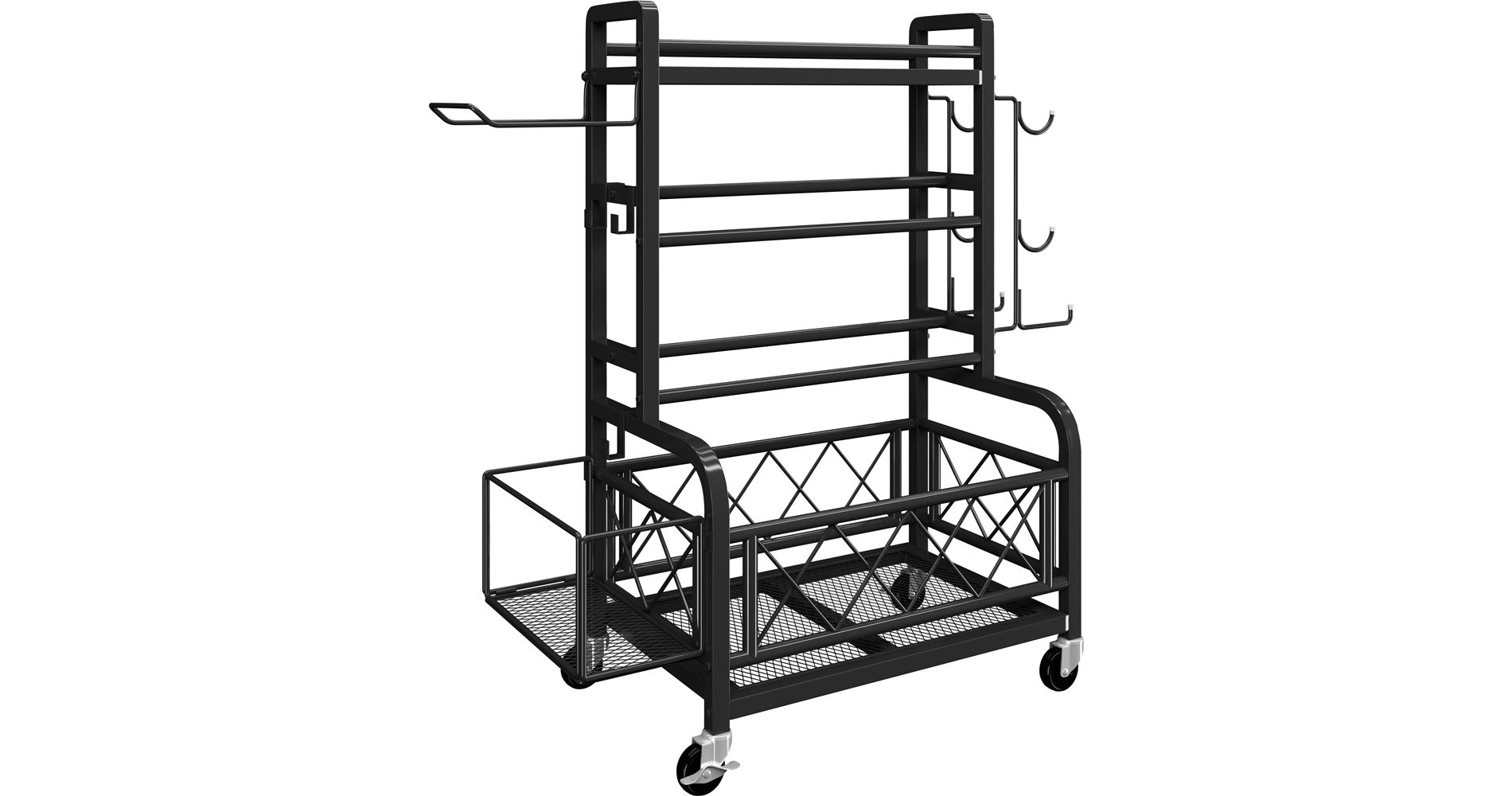 Yaheetech Portable Dumbbell Rack with Hooks for Dumbbells, Kettlebells, Black