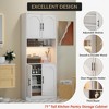 71" Tall Pantry Cabinet w/ Countertop, Kitchen Cabinets w/ Light Strip & Microwave Shelf, Kitchen Hutch Storage Cabinet w/ Adjustable Shelves - 3 of 4
