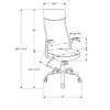Monarch Specialties Office Chair Adjustable Height Swivel Ergonomic Armrests Computer Desk Work Metal Mesh White Grey Contemporary Modern - 4 of 4