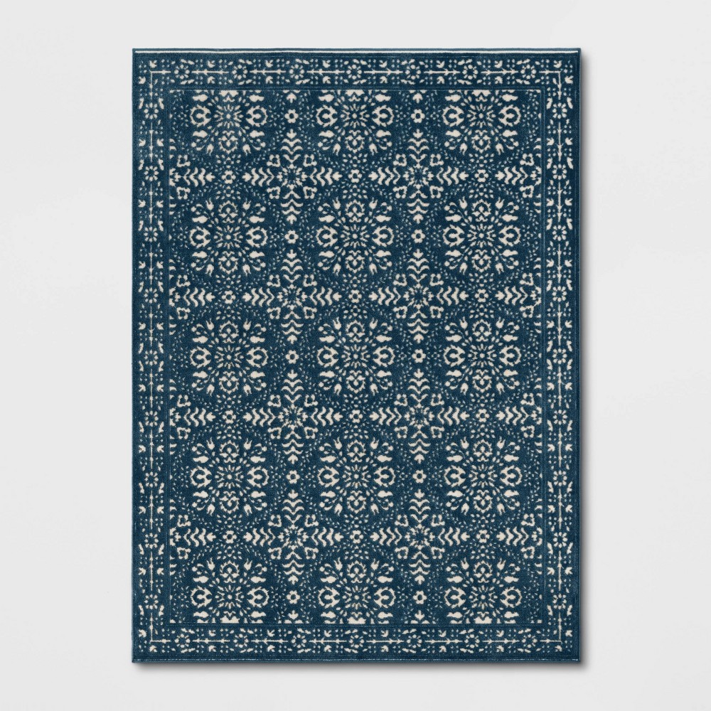 5'x7' Medallion Woven Area Rug Blue - Threshold™